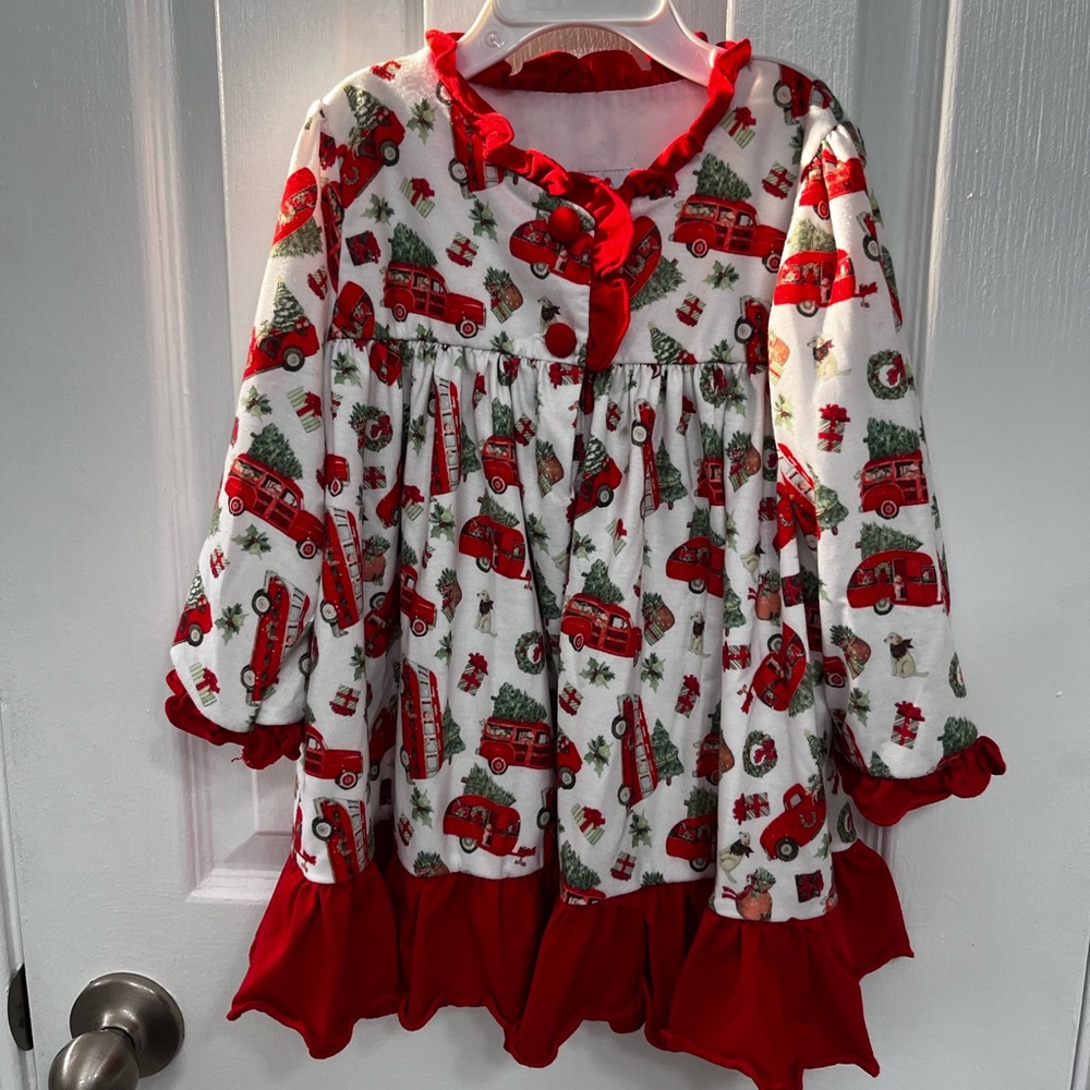 Festive Red and White Kids Pajama Nightgown